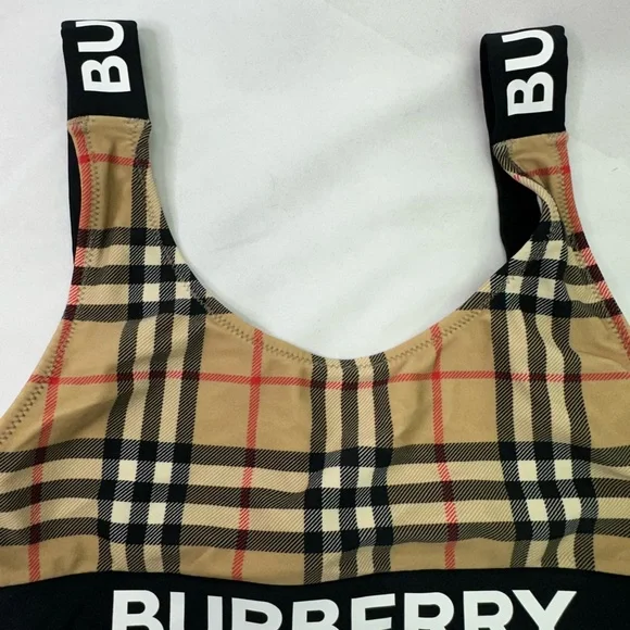 Burberry Beige and Black Logo  Bikini Set 14y - Picture 3 of 7